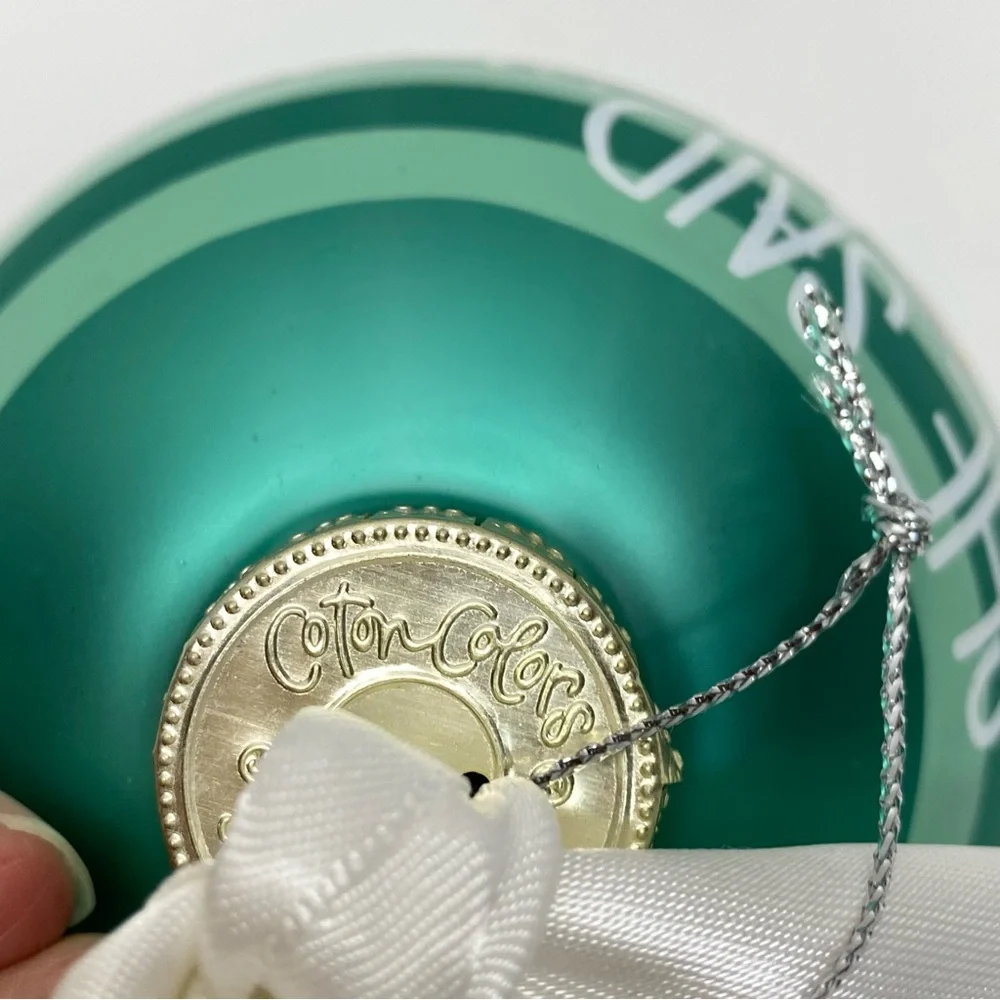 Coton Colors Christmas Ornament She Said Yes Just Engaged Glass Ornament Stripe